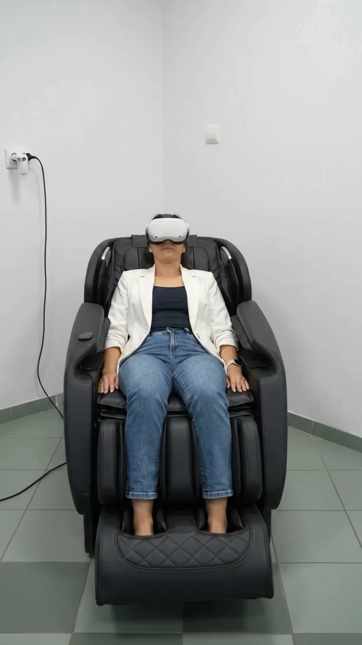 Stanowisko NCNI z goglami VR i fotelem Zero Gravity